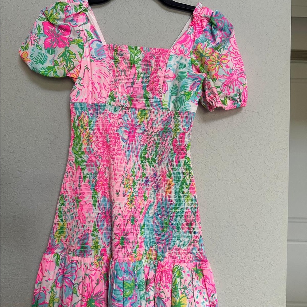 Lilly Pulitzer Pink and Green Floral Dress